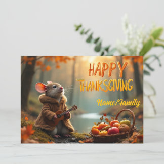 Whimsical Mouse Thanksgiving – Autumn Forest Celeb Karte