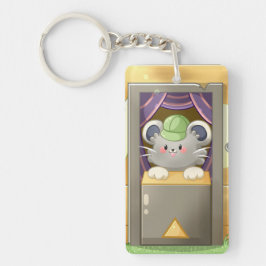 Whimsical Mouse Vendor – Cute Hat Booth Character Schlüsselanhänger