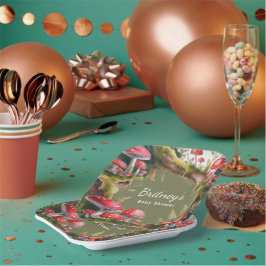 Whimsical Mushroom Baby Shower Pappteller