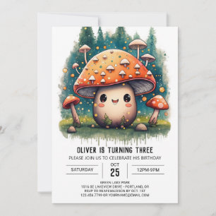 Whimsical Mushroom bearbeitbar Geburtstag Einladun Einladung