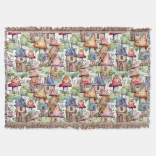 Whimsical Mushroom Cottage Muster (1) Decke