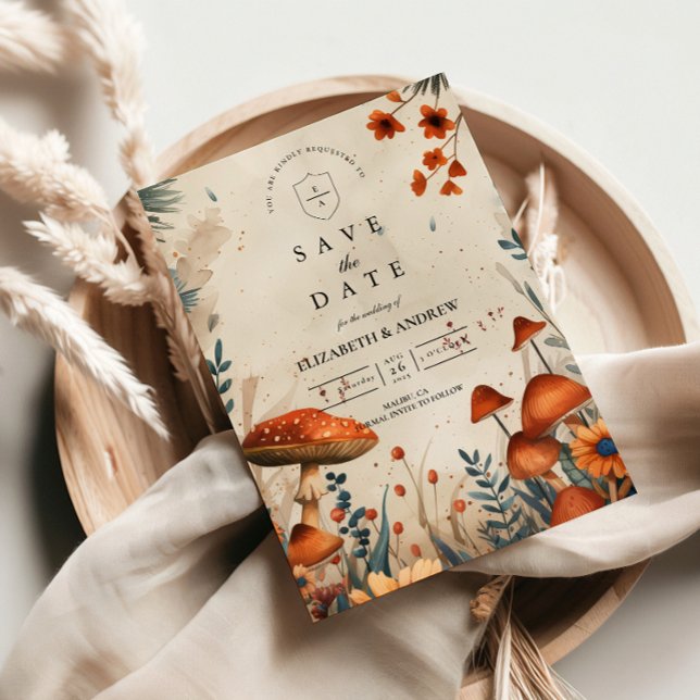 Whimsical Mushroom Forest Wedding Save The Date (Von Creator hochgeladen)