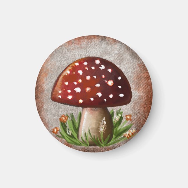 Whimsical Mushroom & Fungi Motif – Nature-Inspired Magnet (Vorne)