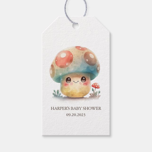 Whimsical Mushroom Geschenkanhänger (Vorderseite)