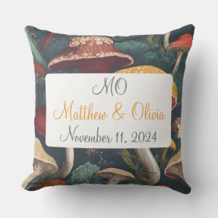 Whimsical Mushroom Pattern Hochzeitsgeschenk Kissen