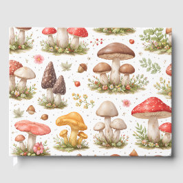 Whimsical Mushroom Pattern – Vintage Botanical  Gästebuch
