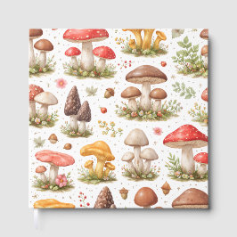 Whimsical Mushroom Pattern – Vintage Botanical  Gästebuch