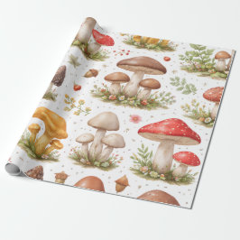 Whimsical Mushroom Pattern – Vintage Botanical  Geschenkpapier