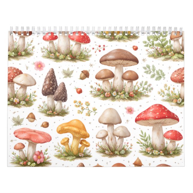 Whimsical Mushroom Pattern – Vintage Botanical  Kalender (Titelbild)