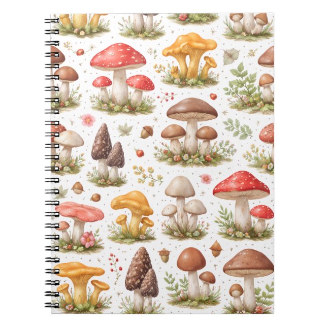 Whimsical Mushroom Pattern – Vintage Botanical  Notizblock (Vorderseite)