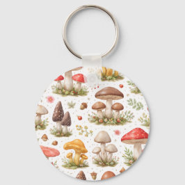 Whimsical Mushroom Pattern – Vintage Botanical  Schlüsselanhänger
