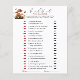 Whimsical Mushroom Watercolor Er sagte, sie sagte