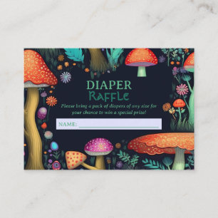Whimsical Mushroom Woodland Forest Diaper Raffel Begleitkarte