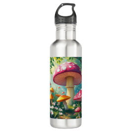Whimsical Mushrooms verzauberter Wald Edelstahlflasche
