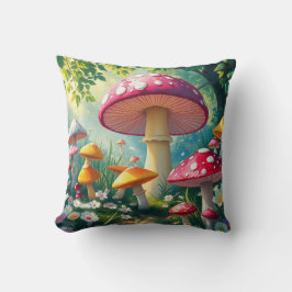 Whimsical Mushrooms verzauberter Wald Kissen