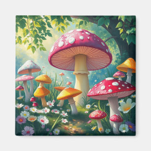 Whimsical Mushrooms verzauberter Wald Magnet