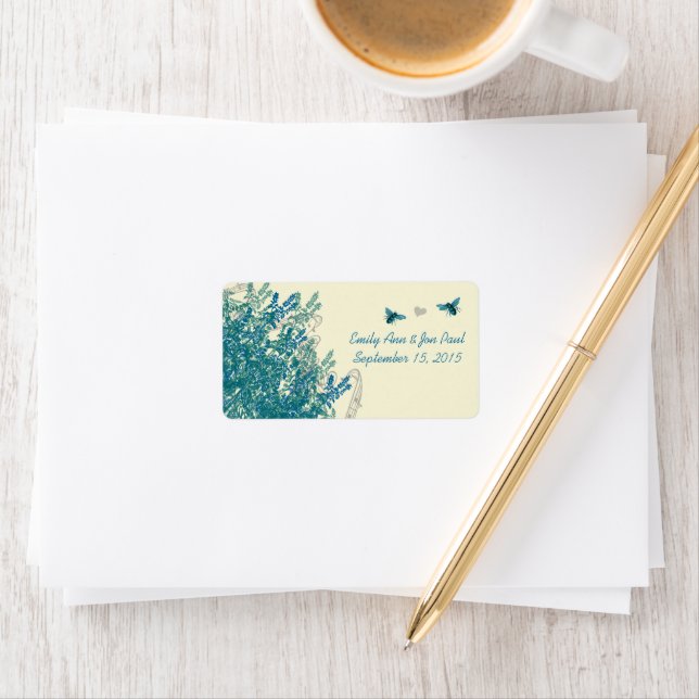 Whimsical Musical Bumble Bee Save the Date Labels Adressaufkleber (Insitu)