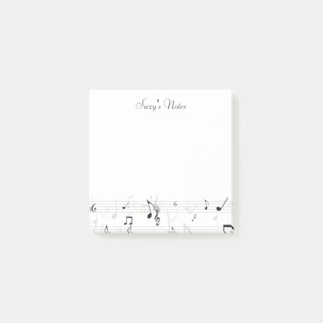 Whimsical Musiknote Musician Post-it Klebezettel (Vorderseite)
