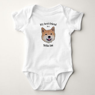 Whimsical My Best Friend Is A Shiba Inu Dog  Baby Strampler