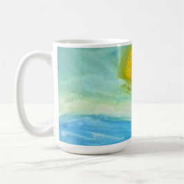 Whimsical Naive Art Sun Landscape Kaffeetasse