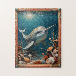 Whimsical Narwhal im Ozean Puzzle