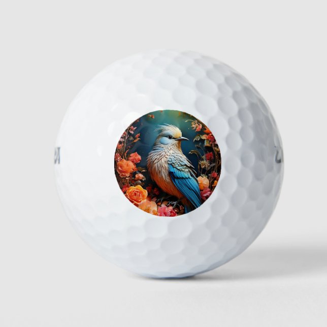 Whimsical Nature Blue Bird Golfball (Vorderseite)