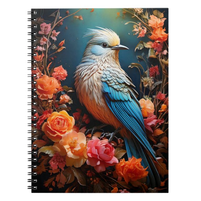 Whimsical Nature Blue Bird Notizblock (Vorderseite)