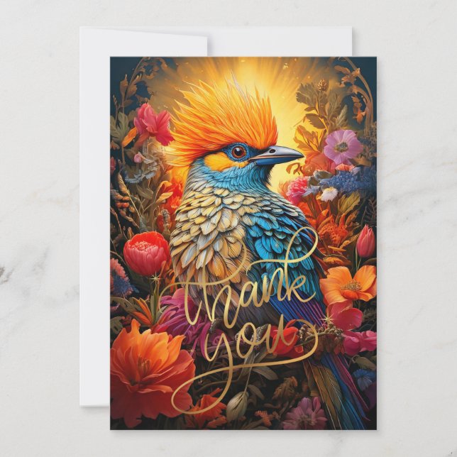 Whimsical Nature Blue Bird Nr. 2 Dankeskarte (Vorderseite)