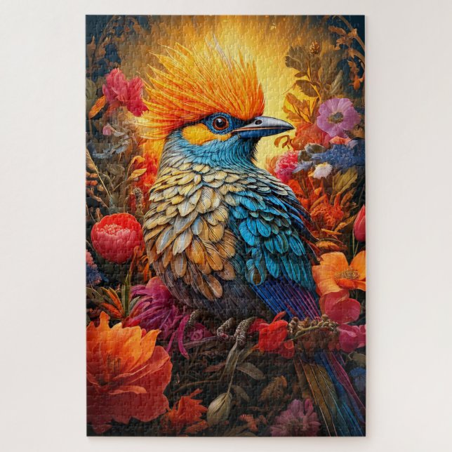 Whimsical Nature Blue Bird Nr. 2 Puzzle (Vertikal)