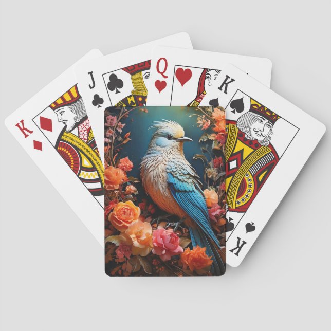Whimsical Nature Blue Bird Spielkarten (Rückseite)