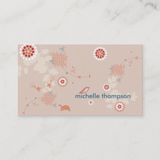 Whimsical Nature Mommy Calling Card Telefonnummerkarte (Vorderseite)