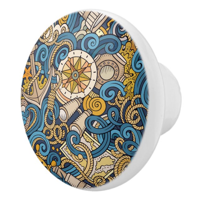 Whimsical Nautical Art Drawer Knobs Keramikknauf (Rechts)