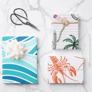 Whimsical Nautical Beach gepflegt Geschenkpapier Set