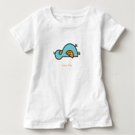 Whimsical Niedlich Cartoon Aquamarin Blue Baby Duc Baby T-shirt