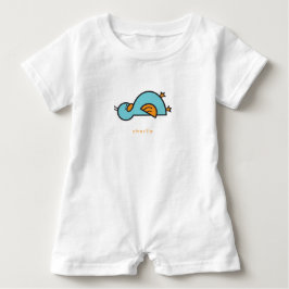 Whimsical Niedlich Cartoon Aquamarin Blue Baby Duc T-shirt