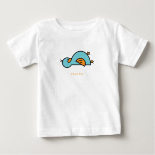 Whimsical Niedlich Cartoon Aquamarin Blue Baby Duc T-shirt