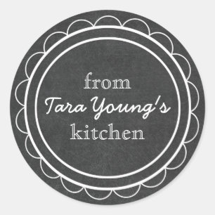 Whimsical Niedlich Chalkboard Canning Backküche Runder Aufkleber