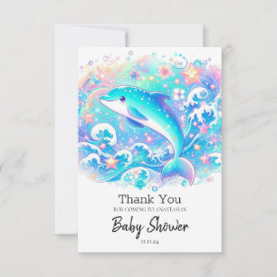 Whimsical Niedlich Delphin Baby Dusche Dankeskarte