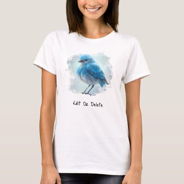 *~* Whimsical Niedlich Detailed Blue Bird AP54 Art T-Shirt (Vorderseite)