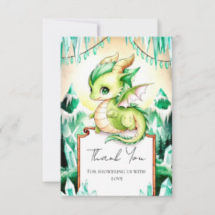Whimsical Niedlich Dragon Baby Dusche Dankeskarte