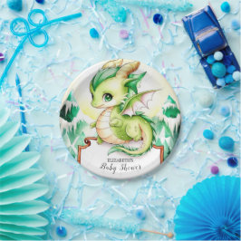 Whimsical Niedlich Dragon Baby Dusche Pappteller
