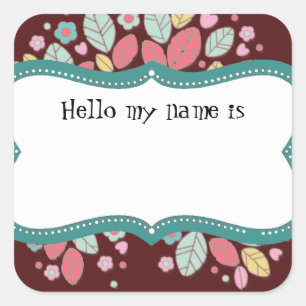 Whimsical Niedlich Fun Swirl Blume Brautparty Quadratischer Aufkleber