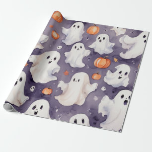 Whimsical niedlich Ghost halloween Wasserfarbe Geschenkpapier