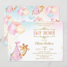 Whimsical Niedlich Giraffe Balloons Baby Shower Gi