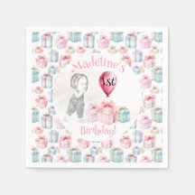 Whimsical Niedlich Girl 1. Geburtstag Pink Balloon