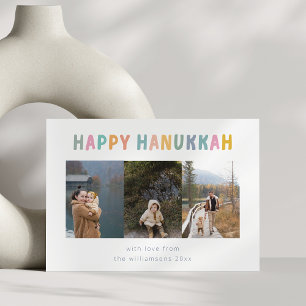 Whimsical Niedlich Happy Hanukkah Multi Foto Vier Feiertagskarte