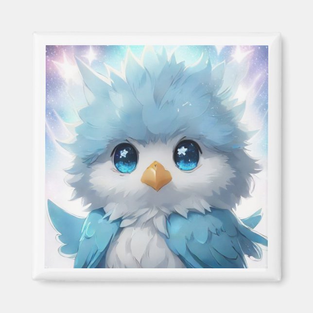 *~* Whimsical Niedlich Kawii Blue Bird AP54 Art Magnet (Vorne)