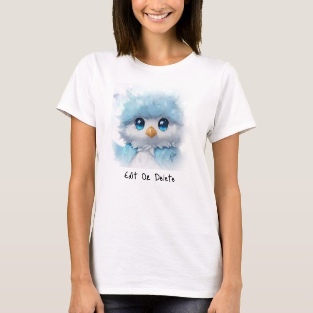 *~* Whimsical Niedlich KAWII Blue Bird AP54 Art T-Shirt (Vorderseite)