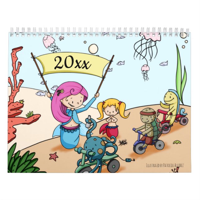 Whimsical Niedlich Mermaid Themed Kalender (Titelbild)