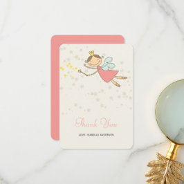 Whimsical Niedlich Pink Fairy Princess Girl's Birt Dankeskarte
